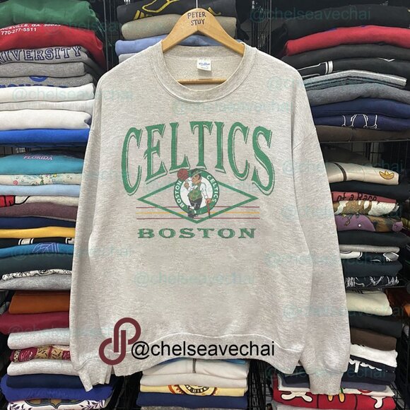 Vintage Boston Celtics Basketball Sweatshirt, Retro 90s Boston Celtics Shirt Tee - Picture 1 of 2